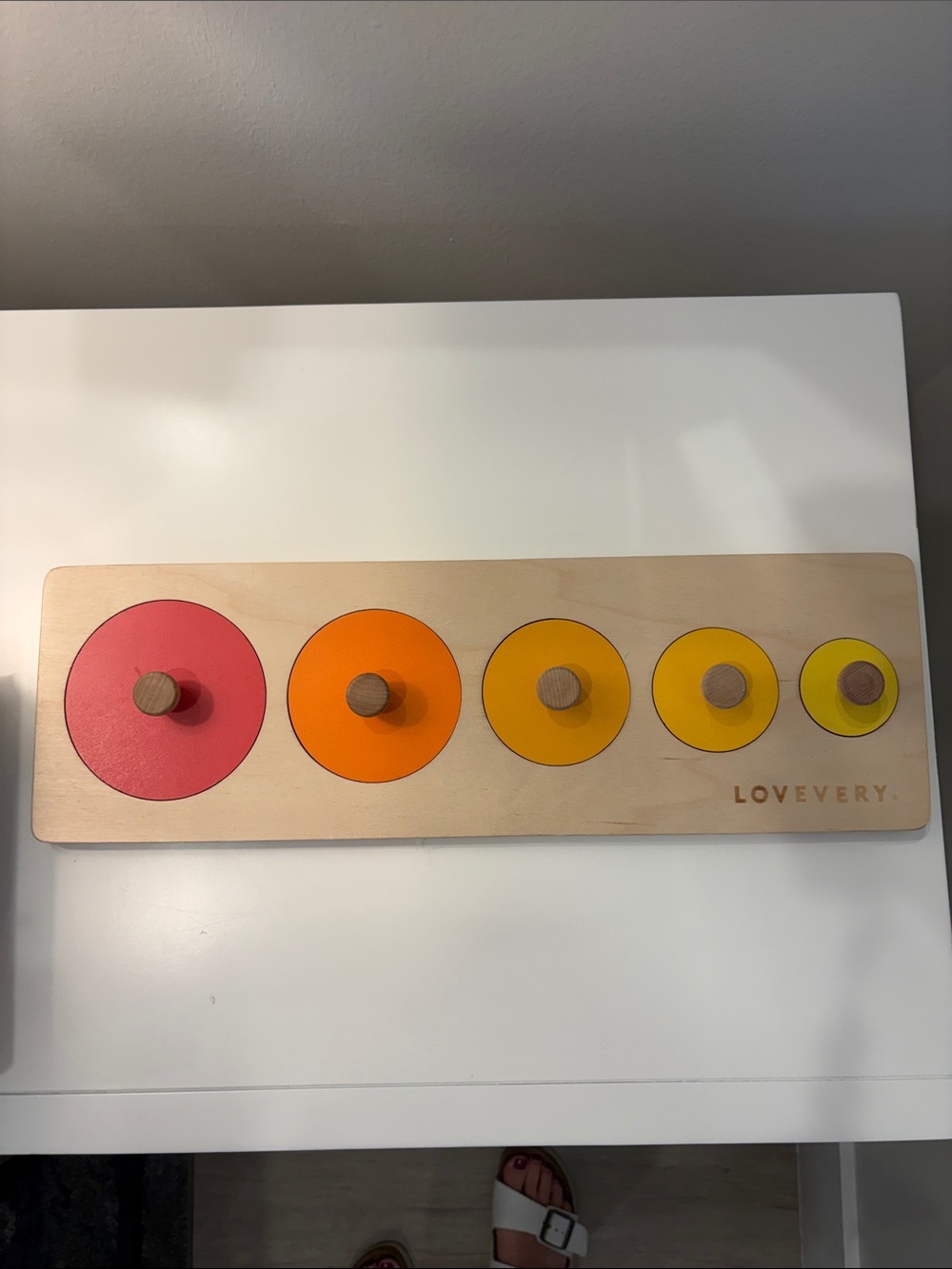 Lovevery Color Stacking Circles Puzzle - Red, Orange & Yellow